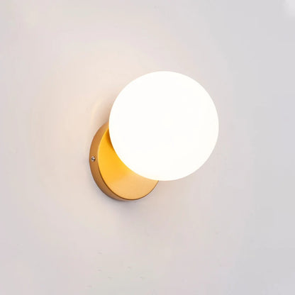 Decorative Modern Wall Lamp with Glass Shade Bedside Bedroom Loft Design Up Down Iron Led Wall Lights Gold for Home Mirror E27