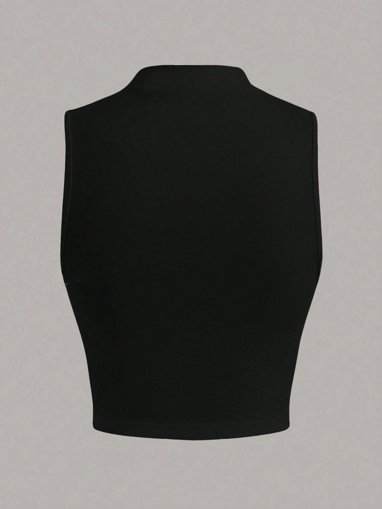Casual Mock Neck Sleeveless Tank Top for Women Summer Sexy Solid Color Slim Fit Stand Collar Crop Top Streetwear 2024