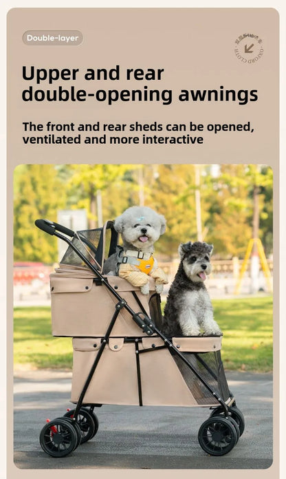 Double Decker, Pet, Cart, Lightweight, Foldable, Portable, Cat, Dog, Shelf, Travel Home Furniture Cart