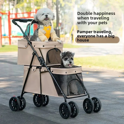 Double Decker, Pet, Cart, Lightweight, Foldable, Portable, Cat, Dog, Shelf, Travel Home Furniture Cart