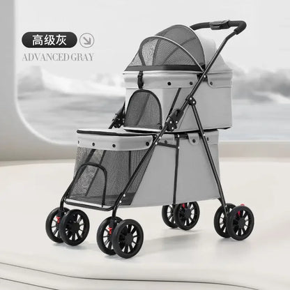 Double Decker, Pet, Cart, Lightweight, Foldable, Portable, Cat, Dog, Shelf, Travel Home Furniture Cart