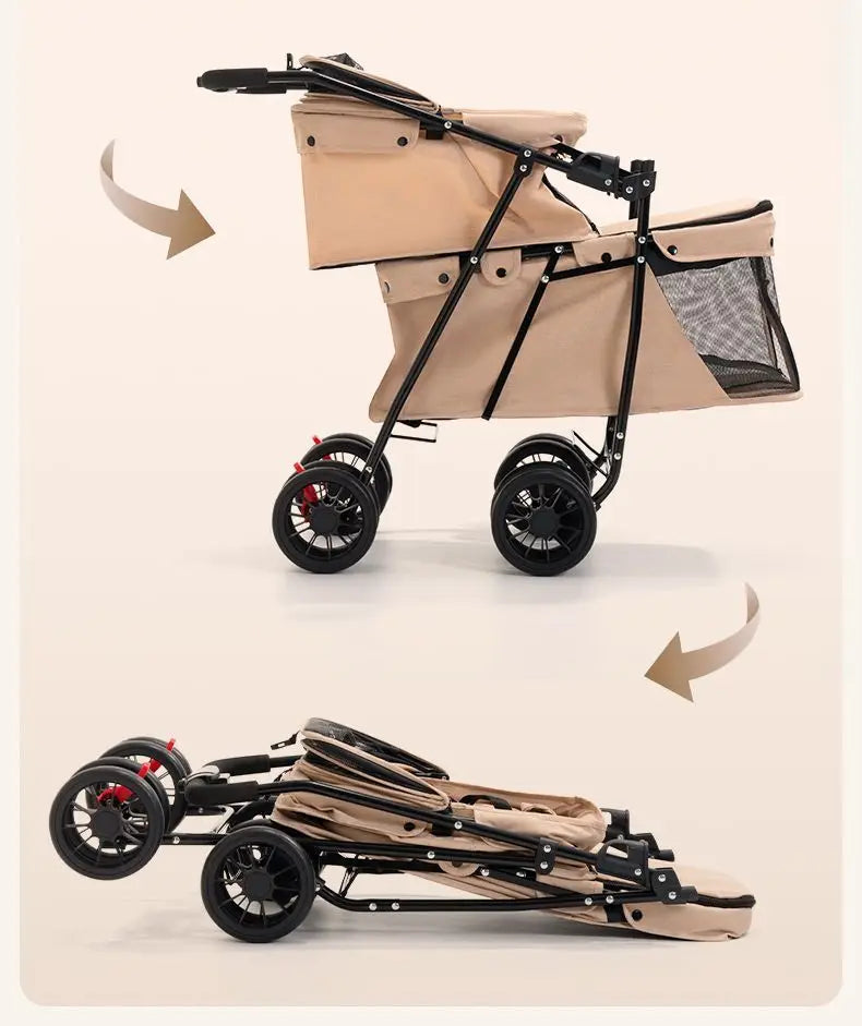 Double Decker, Pet, Cart, Lightweight, Foldable, Portable, Cat, Dog, Shelf, Travel Home Furniture Cart