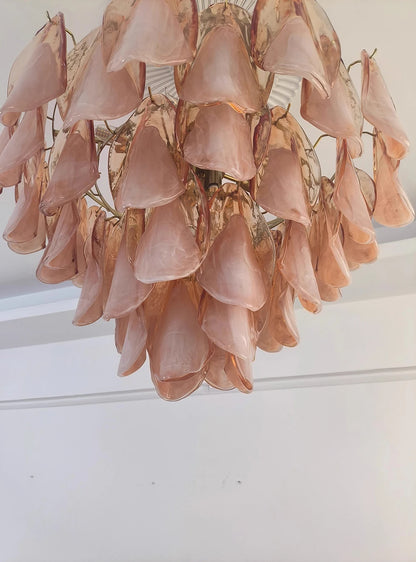 Postmodern luxury Pink E14 glass petal chandelier,Lustre living room Ceiling pendant lighting indoor decorative Kitchen fixtures