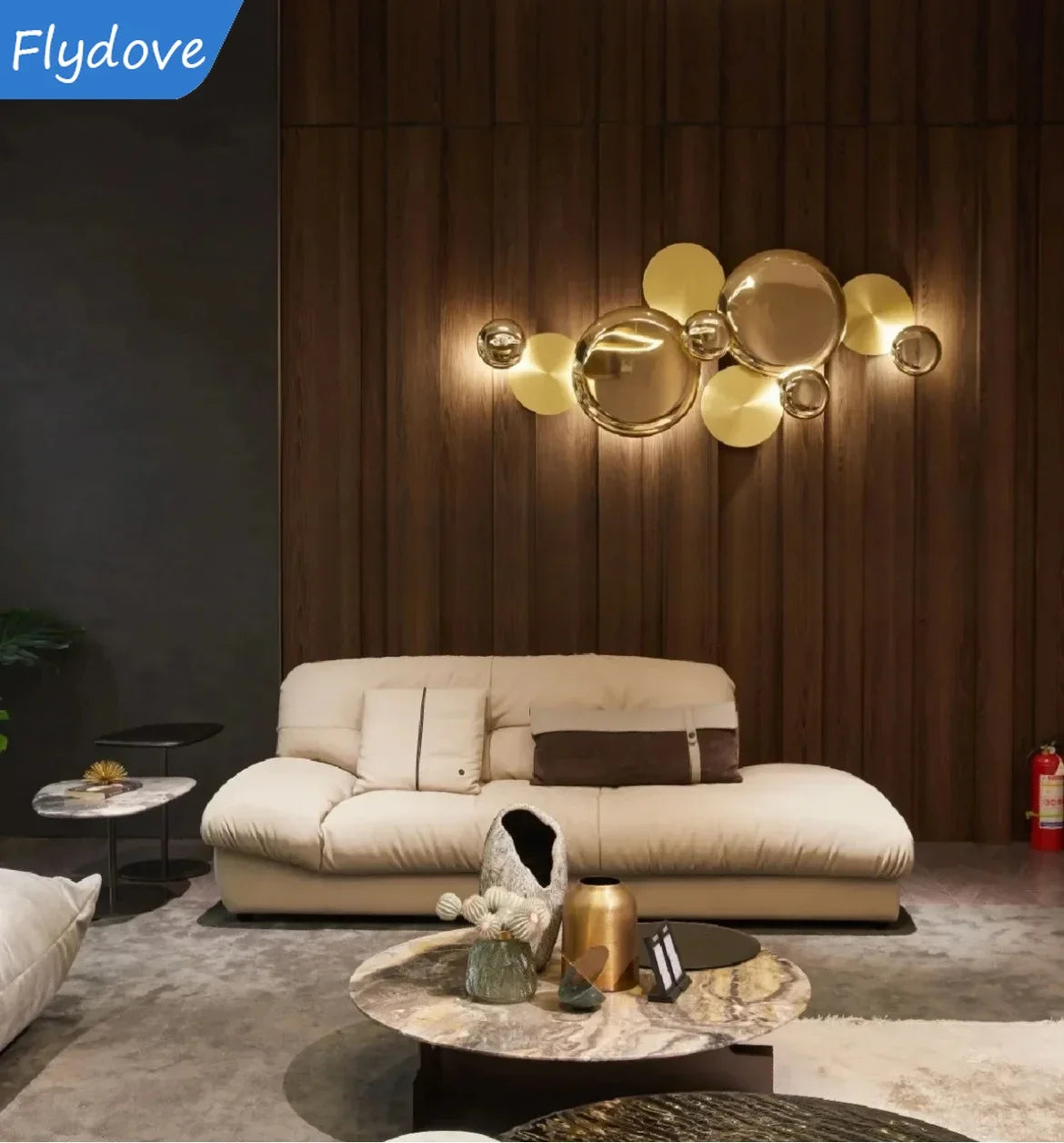 Light Luxury Living Room LED Decorative Lighting Bedside Lamp Background Wall Metal Circular Combination Hanging Wall Lamp