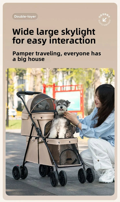 Double Decker, Pet, Cart, Lightweight, Foldable, Portable, Cat, Dog, Shelf, Travel Home Furniture Cart