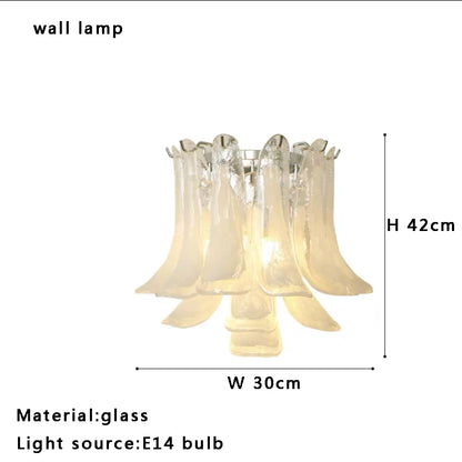 Postmodern luxury Pink E14 glass petal chandelier,Lustre living room Ceiling pendant lighting indoor decorative Kitchen fixtures