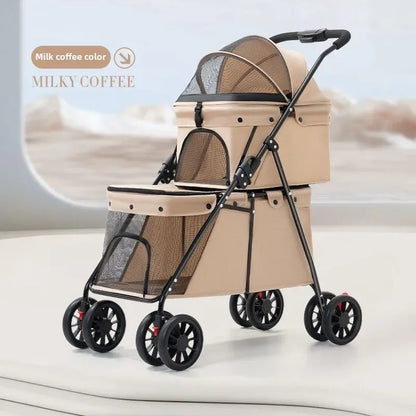 Double Decker, Pet, Cart, Lightweight, Foldable, Portable, Cat, Dog, Shelf, Travel Home Furniture Cart