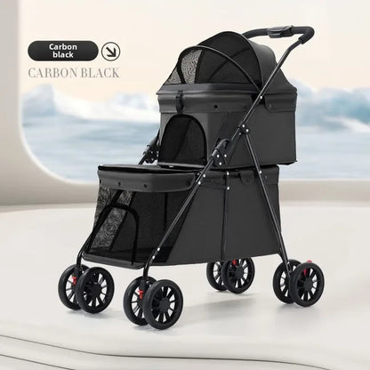 Double Decker, Pet, Cart, Lightweight, Foldable, Portable, Cat, Dog, Shelf, Travel Home Furniture Cart