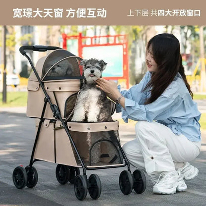 Double Decker, Pet, Cart, Lightweight, Foldable, Portable, Cat, Dog, Shelf, Travel Home Furniture Cart