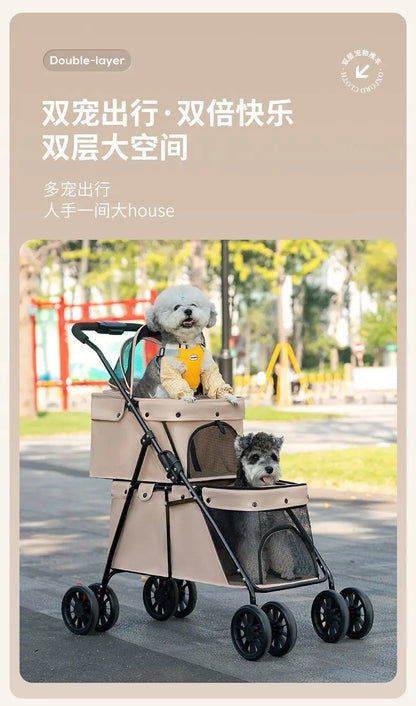 Double Decker, Pet, Cart, Lightweight, Foldable, Portable, Cat, Dog, Shelf, Travel Home Furniture Cart